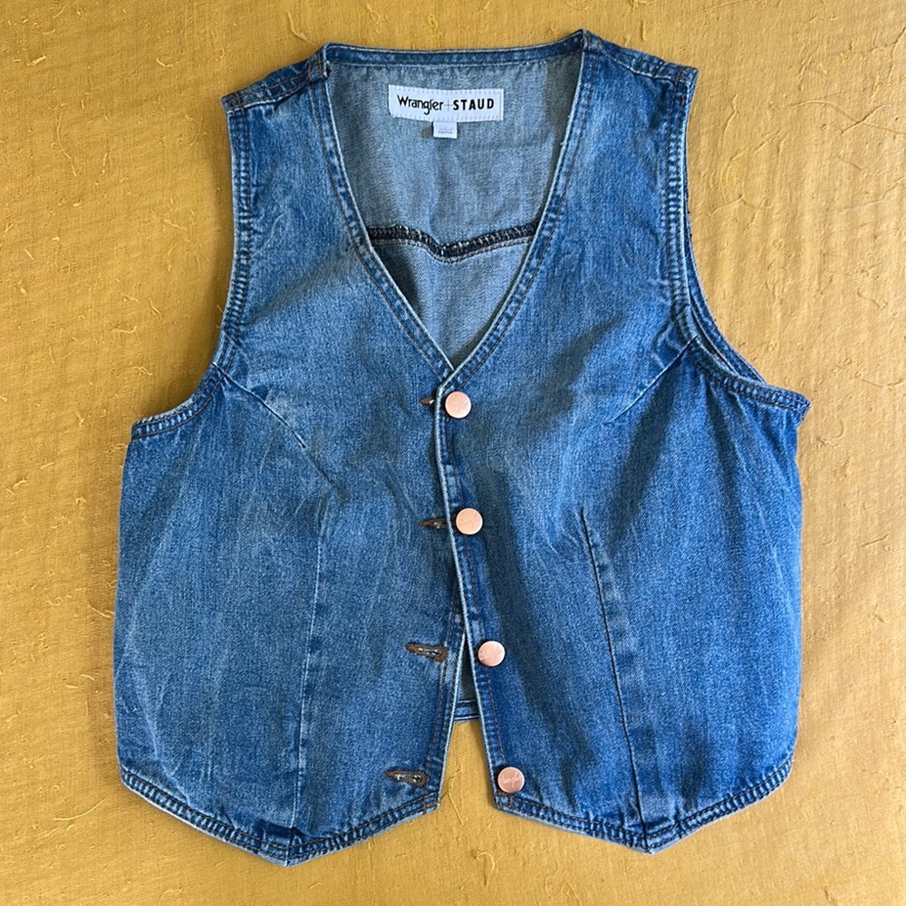 Wrangler x Staud Light Blue Denim Vest